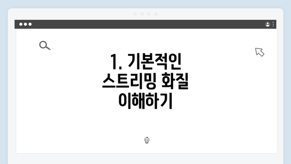 1. 기본적인 스트리밍 화질 이해하기