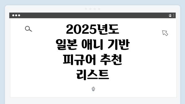 2025년도 일본 애니 기반 피규어 추천 리스트