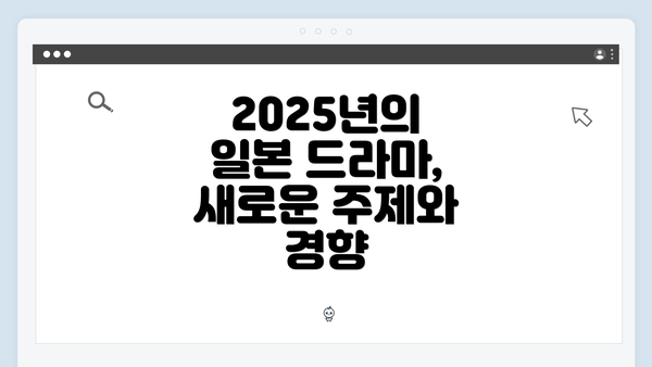 2025년의 일본 드라마, 새로운 주제와 경향