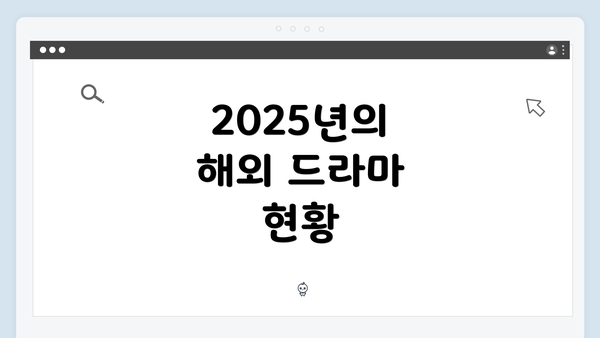 2025년의 해외 드라마 현황