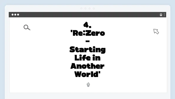 4. 'Re:Zero - Starting Life in Another World'
