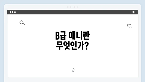 B급 애니란 무엇인가?