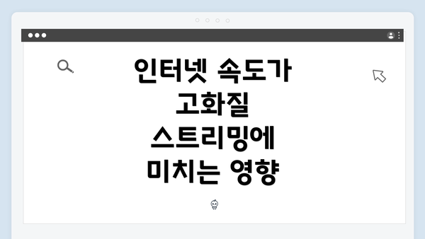인터넷 속도가 고화질 스트리밍에 미치는 영향