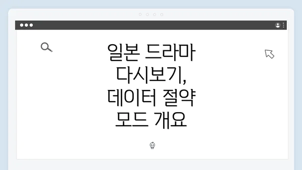 일본 드라마 다시보기, 데이터 절약 모드 개요