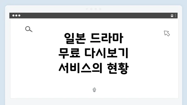 일본 드라마 무료 다시보기 서비스의 현황