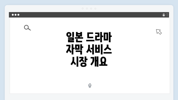 일본 드라마 자막 서비스 시장 개요