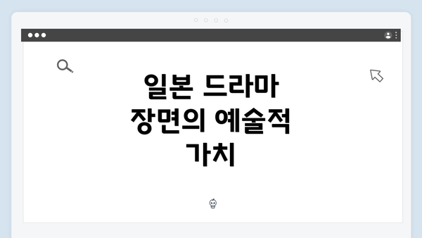일본 드라마 장면의 예술적 가치