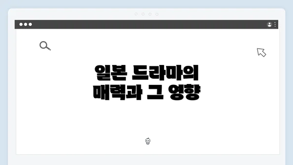 일본 드라마의 매력과 그 영향