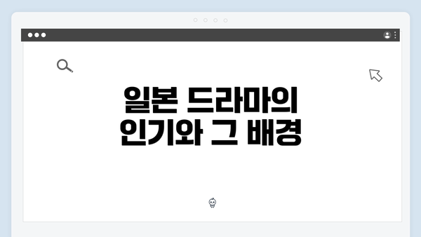 일본 드라마의 인기와 그 배경