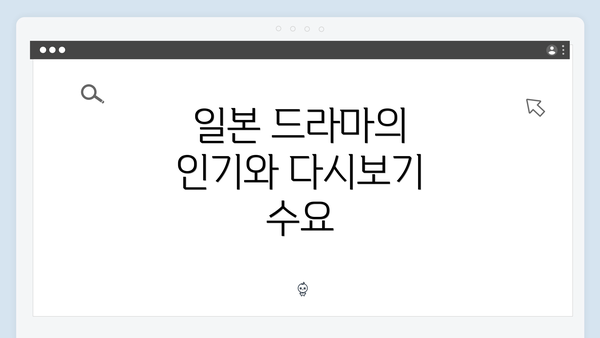 일본 드라마의 인기와 다시보기 수요