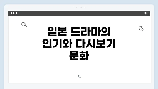 일본 드라마의 인기와 다시보기 문화
