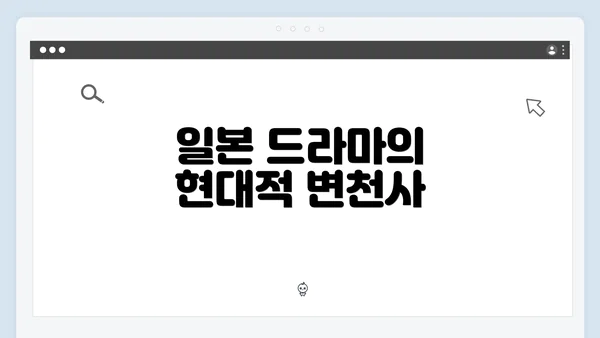일본 드라마의 현대적 변천사