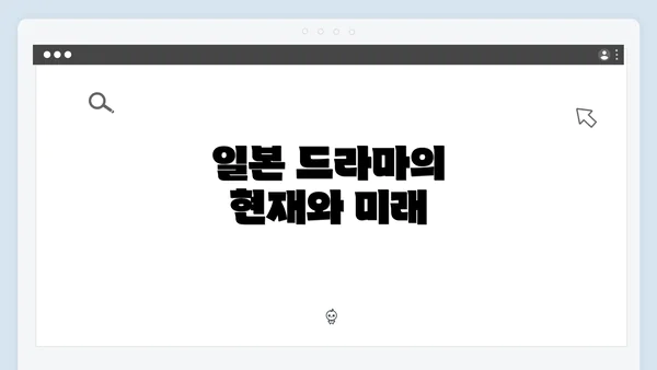 일본 드라마의 현재와 미래