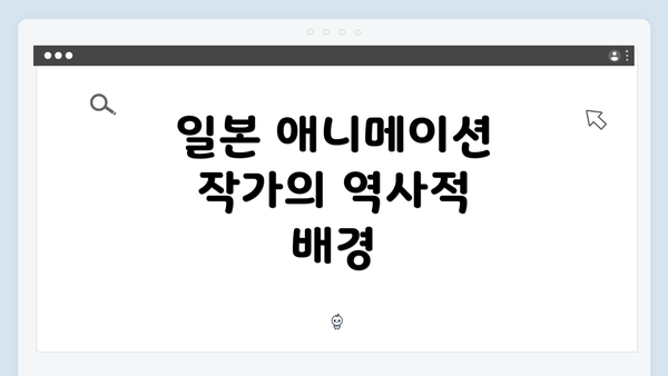 일본 애니메이션 작가의 역사적 배경