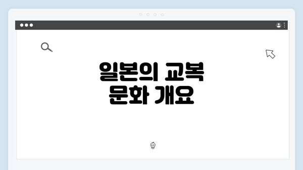일본의 교복 문화 개요