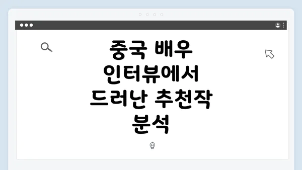 중국 배우 인터뷰에서 드러난 추천작 분석