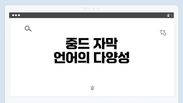 중드 자막 언어의 다양성