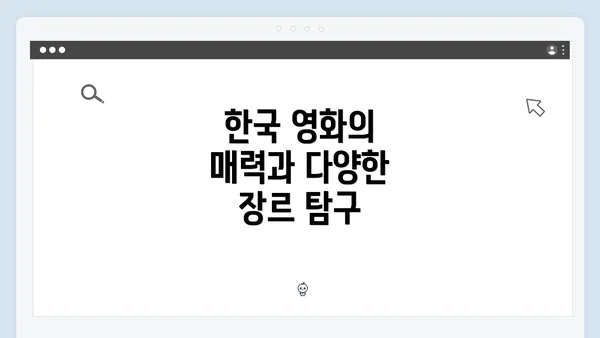 한국 영화의 매력과 다양한 장르 탐구