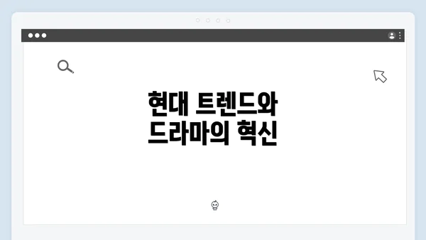 현대 트렌드와 드라마의 혁신