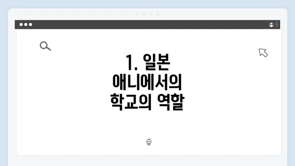1. 일본 애니에서의 학교의 역할