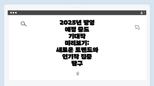 2025년 방영 예정 중드 기대작 미리보기: 새로운 트렌드와 인기작 집중 탐구