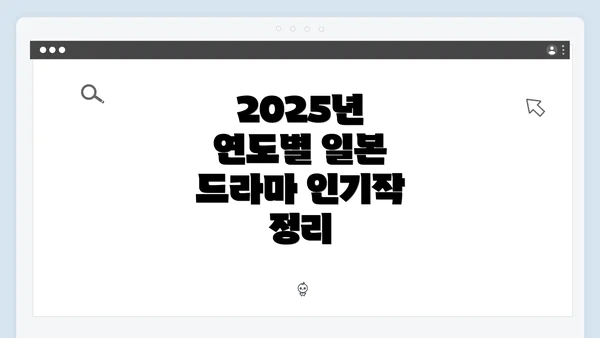 2025년 연도별 일본 드라마 인기작 정리
