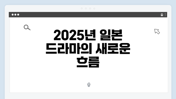 2025년 일본 드라마의 새로운 흐름