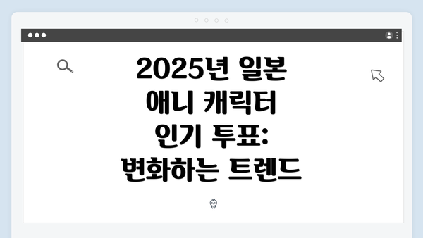 2025년 일본 애니 캐릭터 인기 투표: 변화하는 트렌드