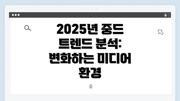 2025년 중드 트렌드 분석: 변화하는 미디어 환경
