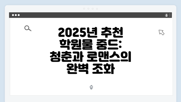 2025년 추천 학원물 중드: 청춘과 로맨스의 완벽 조화