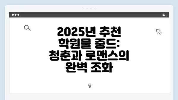 2025년 추천 학원물 중드: 청춘과 로맨스의 완벽 조화