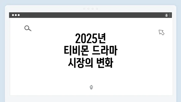 2025년 티비몬 드라마 시장의 변화