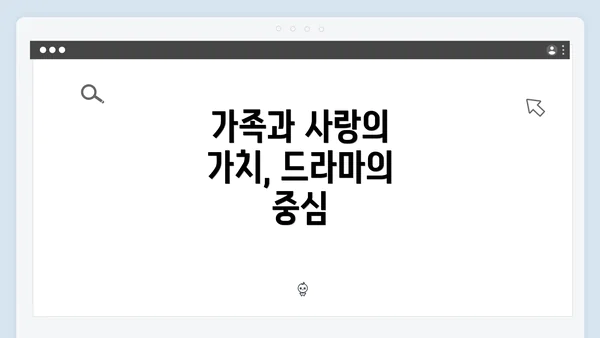 가족과 사랑의 가치, 드라마의 중심