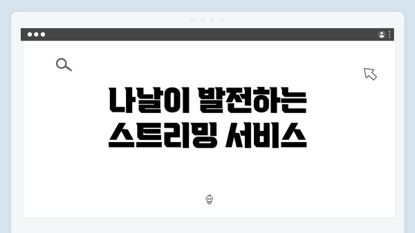 나날이 발전하는 스트리밍 서비스