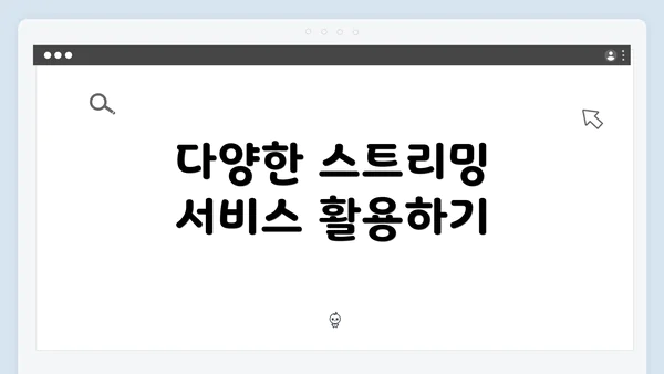다양한 스트리밍 서비스 활용하기