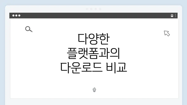 다양한 플랫폼과의 다운로드 비교