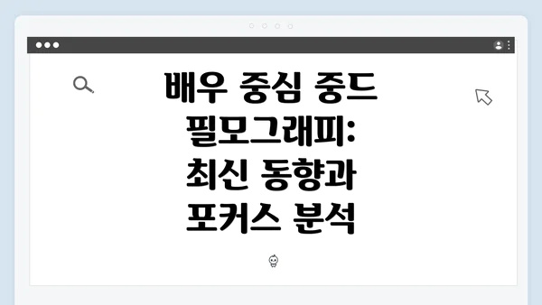 배우 중심 중드 필모그래피: 최신 동향과 포커스 분석