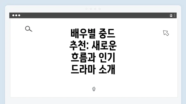 배우별 중드 추천: 새로운 흐름과 인기 드라마 소개