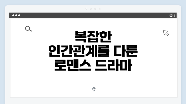 복잡한 인간관계를 다룬 로맨스 드라마