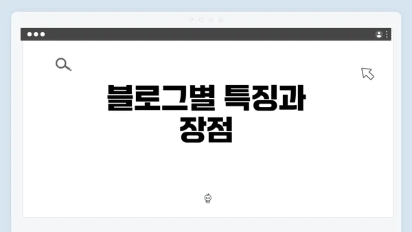 블로그별 특징과 장점