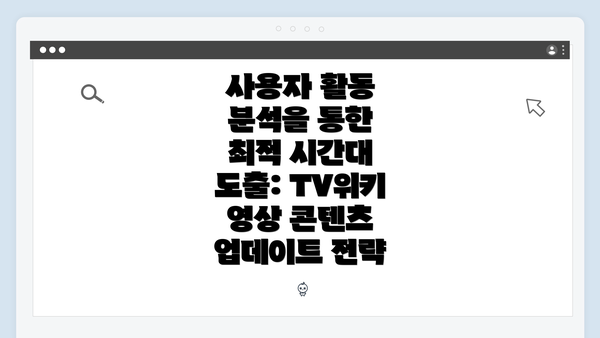 사용자 활동 분석을 통한 최적 시간대 도출: TV위키 영상 콘텐츠 업데이트 전략