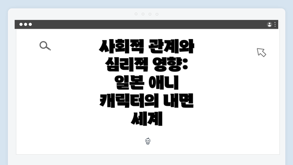 사회적 관계와 심리적 영향: 일본 애니 캐릭터의 내면 세계