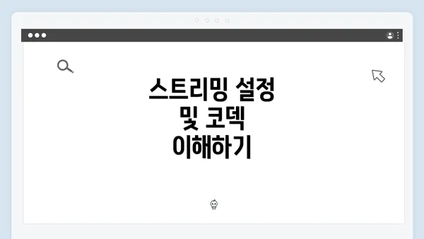스트리밍 설정 및 코덱 이해하기