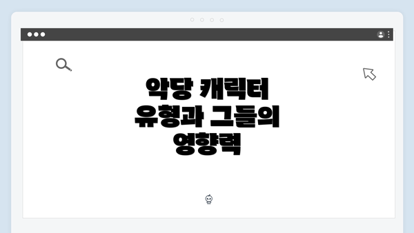 악당 캐릭터 유형과 그들의 영향력