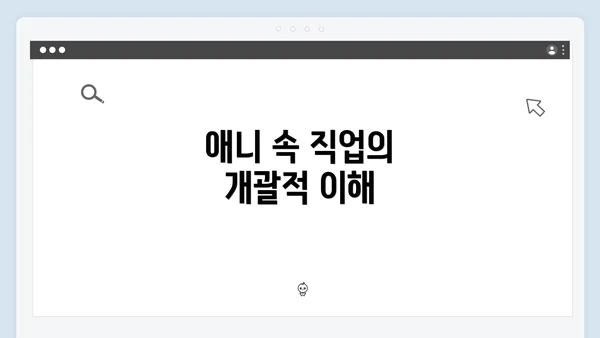 애니 속 직업의 개괄적 이해