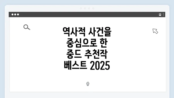 역사적 사건을 중심으로 한 중드 추천작 베스트 2025