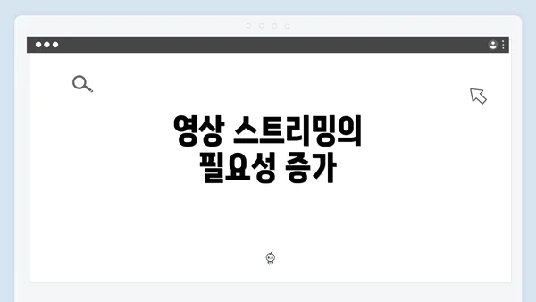 영상 스트리밍의 필요성 증가