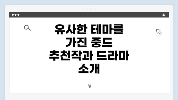 유사한 테마를 가진 중드 추천작과 드라마 소개