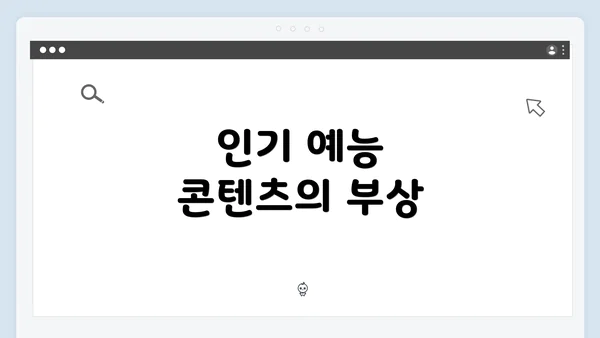인기 예능 콘텐츠의 부상