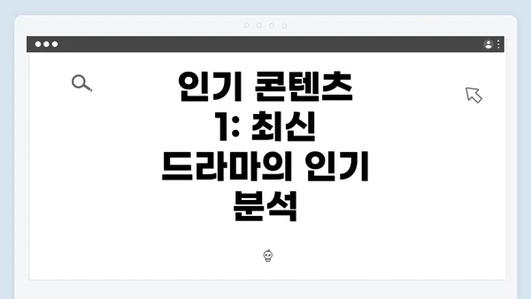인기 콘텐츠 1: 최신 드라마의 인기 분석